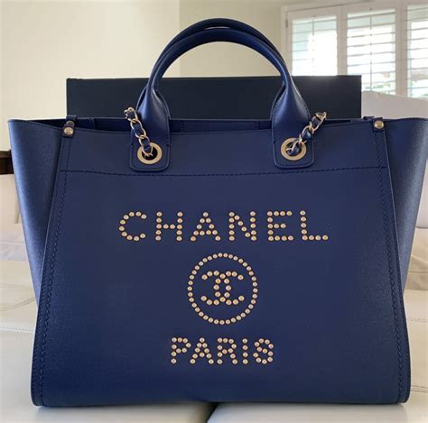 authentic chanel deauville tote